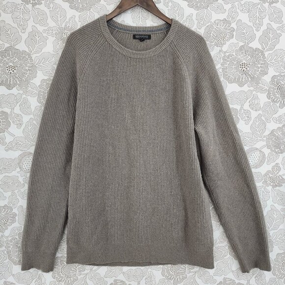 Banana Republic Merino wool Cashmere Crewneck Knit Sweater Men's XLT 9867 - Picture 1 of 8